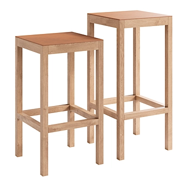 Modern Scandinavian Style Bar Stools 3D model image 1 