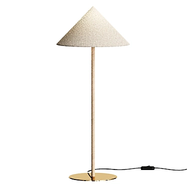 Modern Leather Table Lamp with Brass Base 3D model image 1 