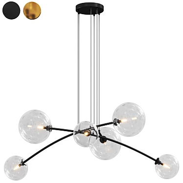 Elegant 6-Light Pendant Light 3D model image 1 