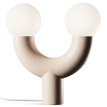 Modern Tube Table Lamp: Sand Grey 3D model image 1 