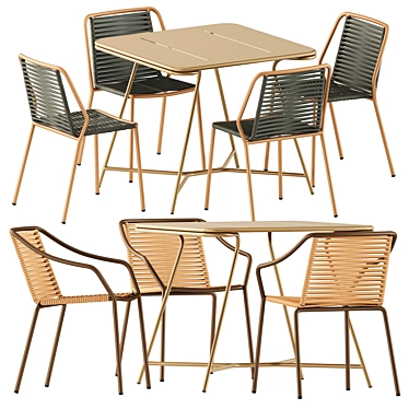 Chic Dining Set: Pedrali Chairs & Garda Totem Table 3D model image 1 