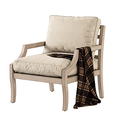 Solid Beechwood armchair with Linen seat