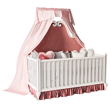 Baby crib with pillows and canopy