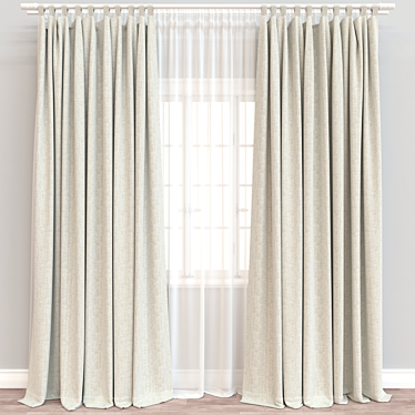 Versatile 3D Curtain Model 3D model image 1 