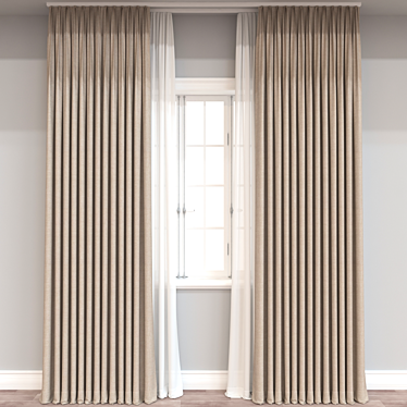 Modern 3D Curtain Model(Vector Mesh) 3D model image 1 