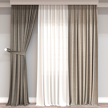  Modern 3D Curtain Model 3D model image 1 