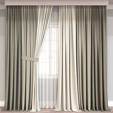  Versatile 3D Curtain Model 3D model image 1 