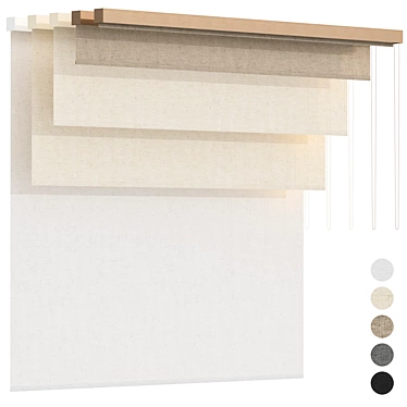 Bandalux Roller Blinds Set 02 3D model image 1 