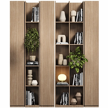 Modular Bookcase Shelf Cabinet 3D model image 1 