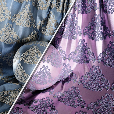  Jacquard Brocade Fabric Material Set 3D model image 1 