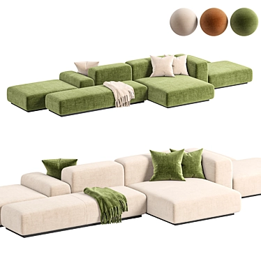 Modular Klaster Sofa by Prostoria 3D model image 1 