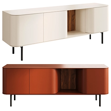 Modern Fjord Sideboard, 60s-inspired 3D model image 1 