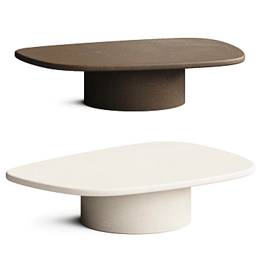 Modern Pebble Shape Coffee Table 3D model image 1 