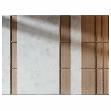 Modern Wood Fabric Wall Panels 3D model image 1 