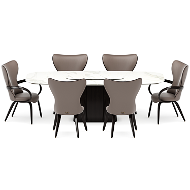 Elegant Dining Set with Statuario Table 3D model image 1 