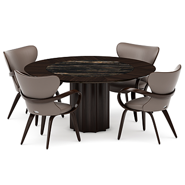 Dining group with table ST3 160x160 (Noir Desir) and chairs Apriori S OM