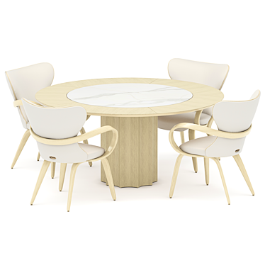 Title: Modern Dining Set with Statuario Table and Apriori Chairs 3D model image 1 