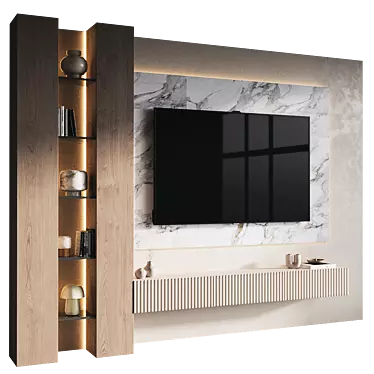 Modern Style TV Wall Set 3D model image 1 