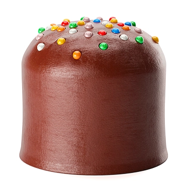 Italian Designer Chocolate Pouf 3D model image 1 