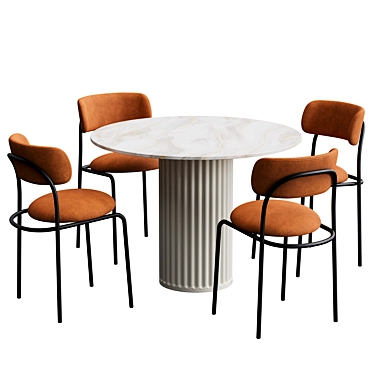  Modern Dining Set Furniture 3D model image 1 