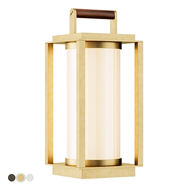 Nautical LED Brass Table Lantern 3D model image 1 