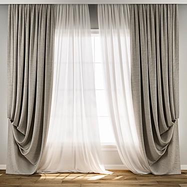 Vintage Curtain 3D Model Kit 3D model image 1 