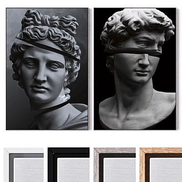 Modern Wall Art Frames Set 3D model image 1 