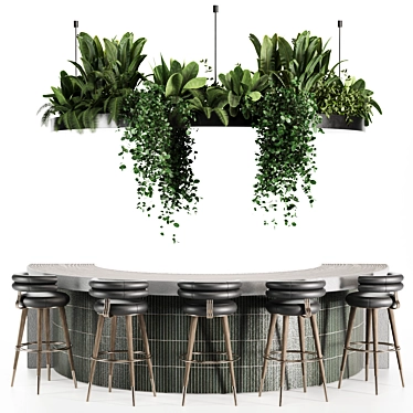 Reception Desk With Hanging Plants - Set06