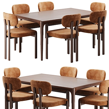 Modern Dining Chair and Table 3D model image 1 