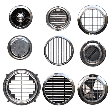 Modern Vents Set with Textures 3D model image 1 