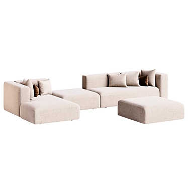 Sleek Modular Match Sofa Set 3D model image 1 