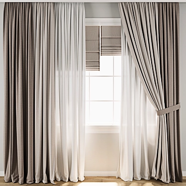 Title: 3D Curtain Model Set 3D model image 1 