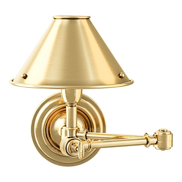 Elegant Brass Swing Arm Sconce 3D model image 1 