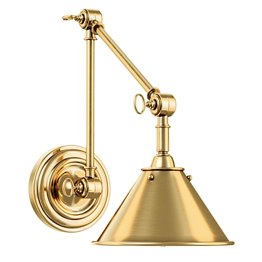 Brass Articulating Library Sconce 3D model image 1 