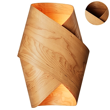 Handmade Wood Veneer Wall Lamp 3D model image 1 