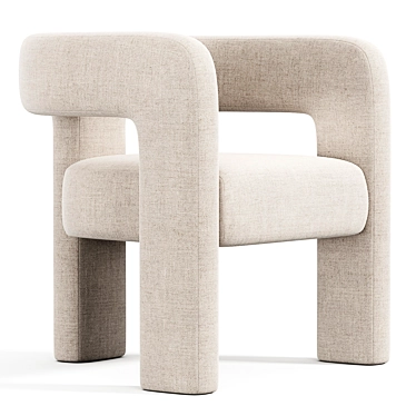 Cozy Boucle Accent Armchair 3D model image 1 