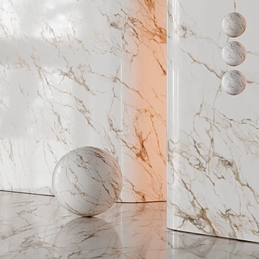 Marble Texture Set with Reflections 3D model image 1 