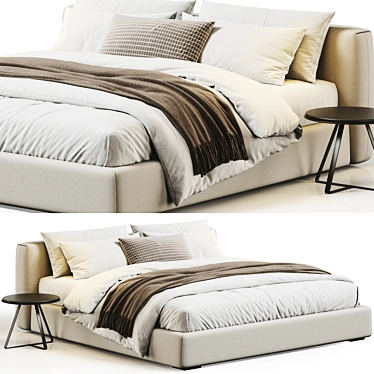 Modern Italian Flexform Asolo Bed 3D model image 1 