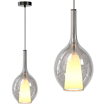 Modern Dual Light Pendant Chandelier 3D model image 1 