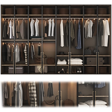 Modern Modular Wardrobe Set 3D model image 1 