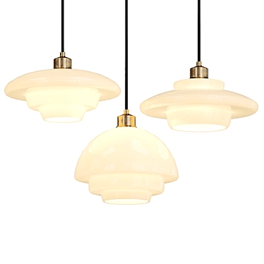 Miller Art Deco Milk Glass Pendant Light