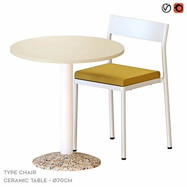 Modern Design Chair and Table 3D model image 1 