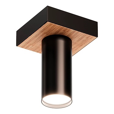 Elegant Wood Ceiling Light 3D model image 1 