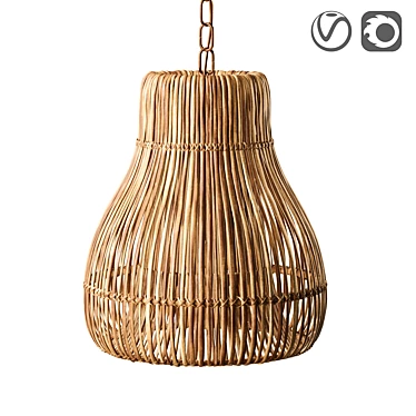 Hanging lampshade made of natural rattan AVIER PENDANT