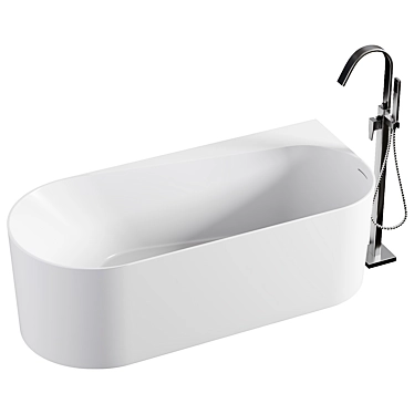 Modern Acrylic Bathtub ONDA CORNER 3D model image 1 