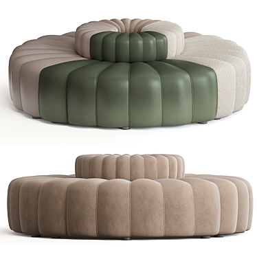 Modern Modular Curved Fabric Sofa 3D model image 1 