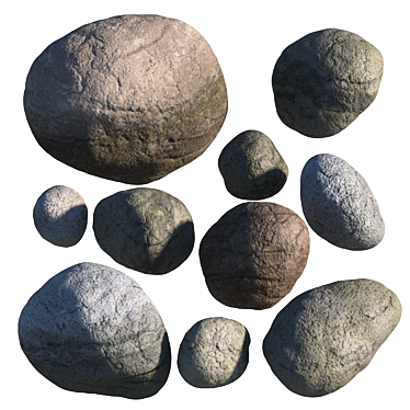 Dual Texture Stone Set 3D model image 1 