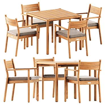  Modern Outdoor Dining Set 3D model image 1 