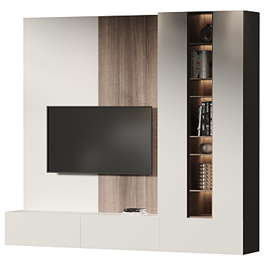 Modern TV Wall Set 2014 3D model image 1 