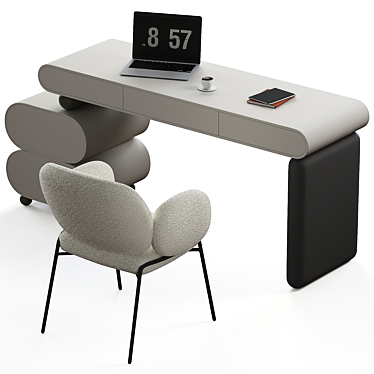 Modern Office Desk Set 2014 3D model image 1 